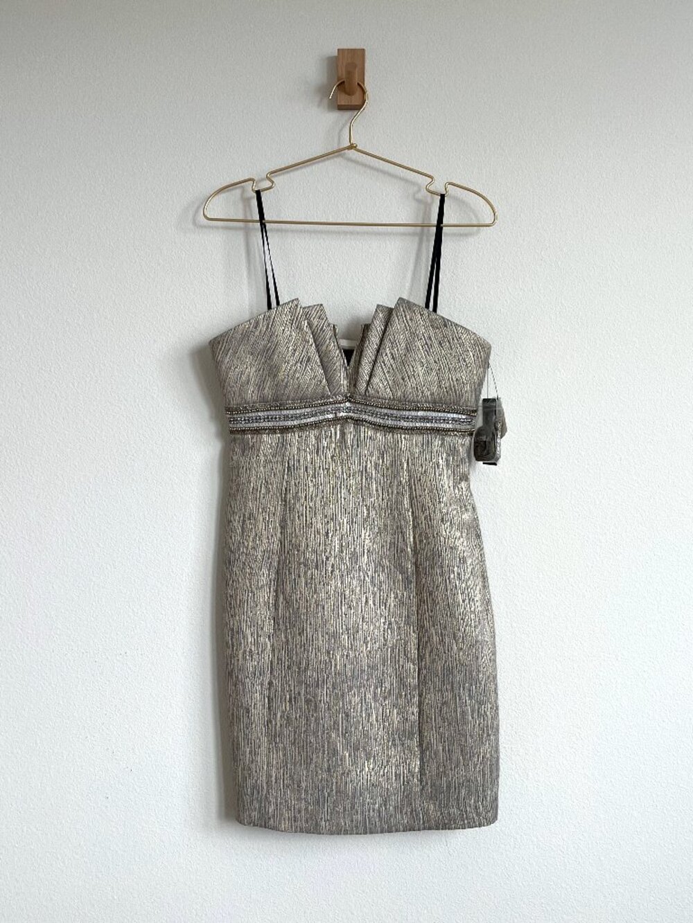 Laundry by Shelli Segal Gold Strapless Mini Dress w/ Pleated Bodice - NWT -  4